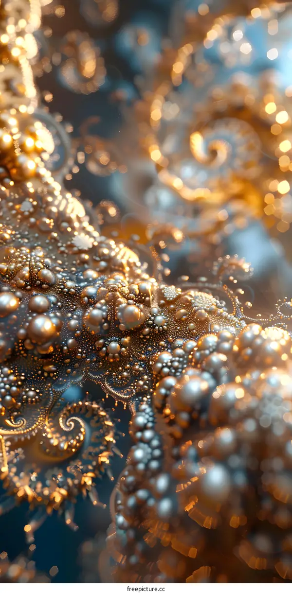 Golden Water Droplets Floating on the Surface