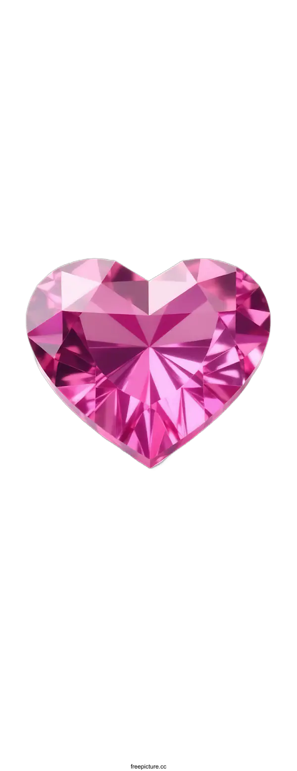 [Transparent Background PNG]Pink Heart-Shaped Gemstone