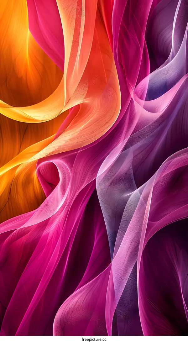 Abstract Colorful Swirling Design With Wavy Lines