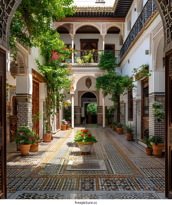 Courtyard with plants and flowers