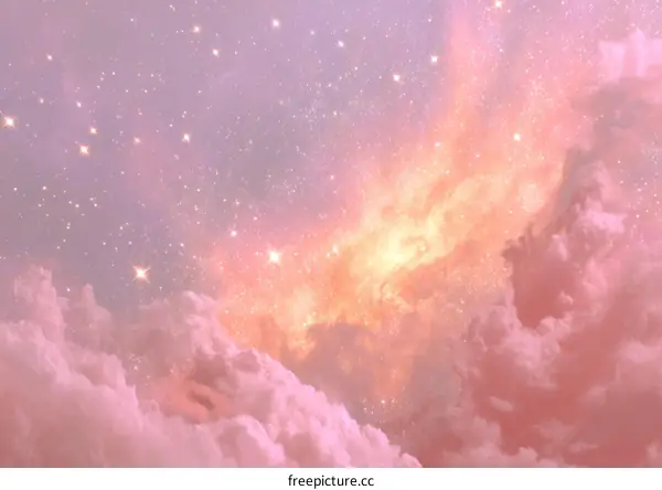 Pink Pastel Sky Dreamy Cloudscape