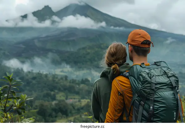 Couple Hiking In Mountain View