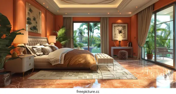 Luxury Tropical Bedroom Interior Design