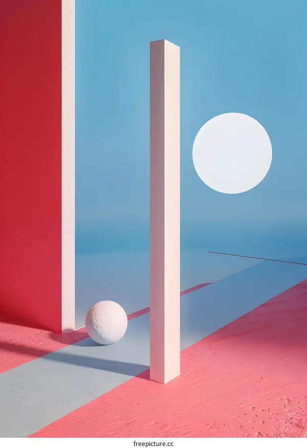 Abstract Minimalist 3D Geometric Shapes Design