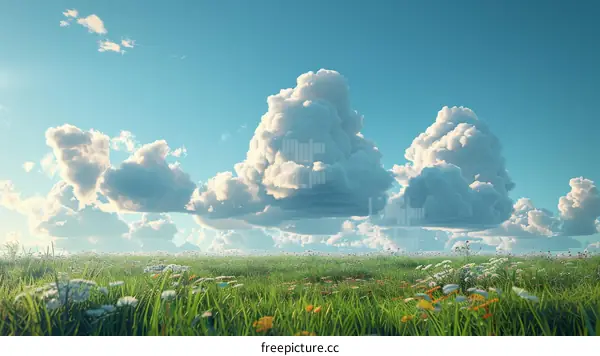 Mesmerizing White Clouds Adorning the Blue Sky