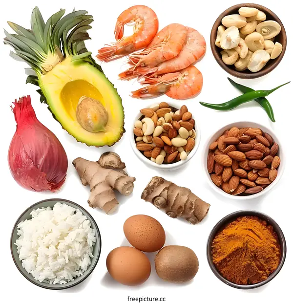 Collection of Fresh Food Ingredients for a Healthy Meal