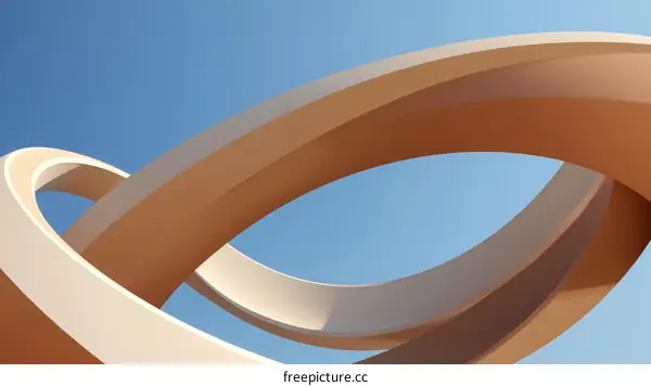 Abstract Geometric Shapes Against a Clear Sky