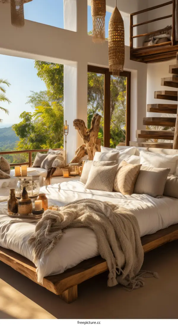 Modern Luxury Villa Bedroom with Breathtaking View