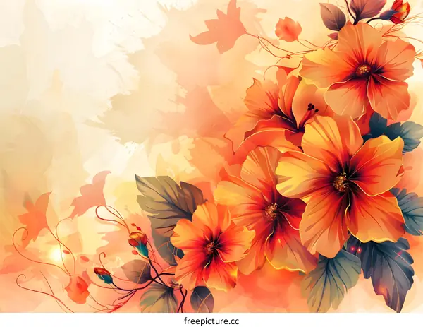 Hand-painted watercolor flowers