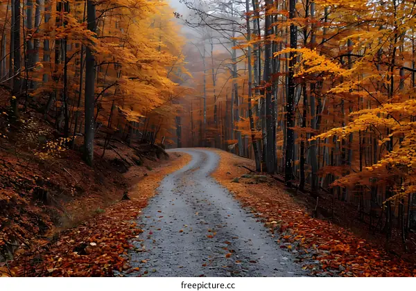 Country road in autumn