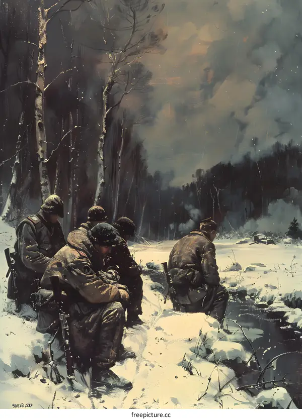 World War II, Battle of the Bulge, Soldiers Praying