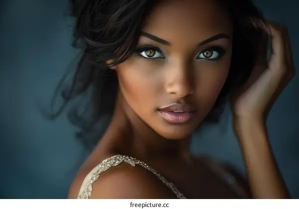 Alluring portrait of a beautiful African American woman