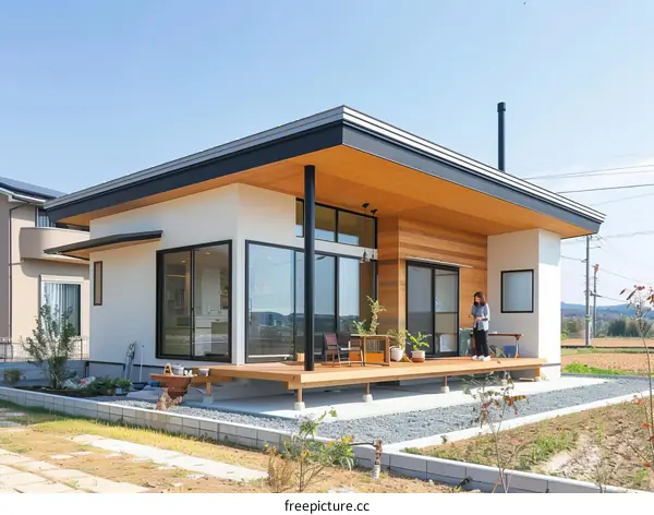 Modern Japanese House with Wood Exterior