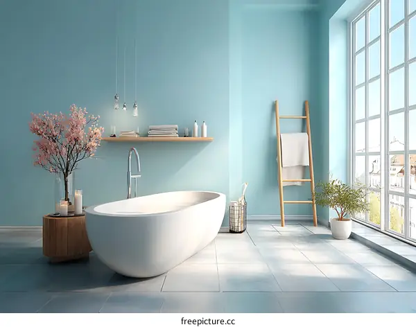 Modern Light Blue Bathroom Interior Design