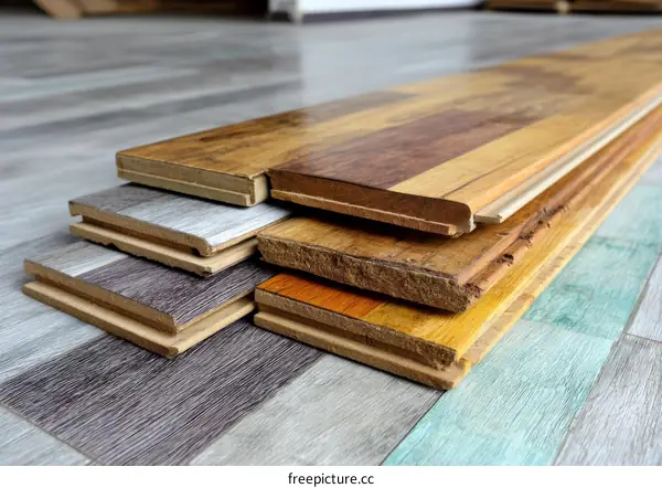 Laminate Flooring Samples on the Floor
