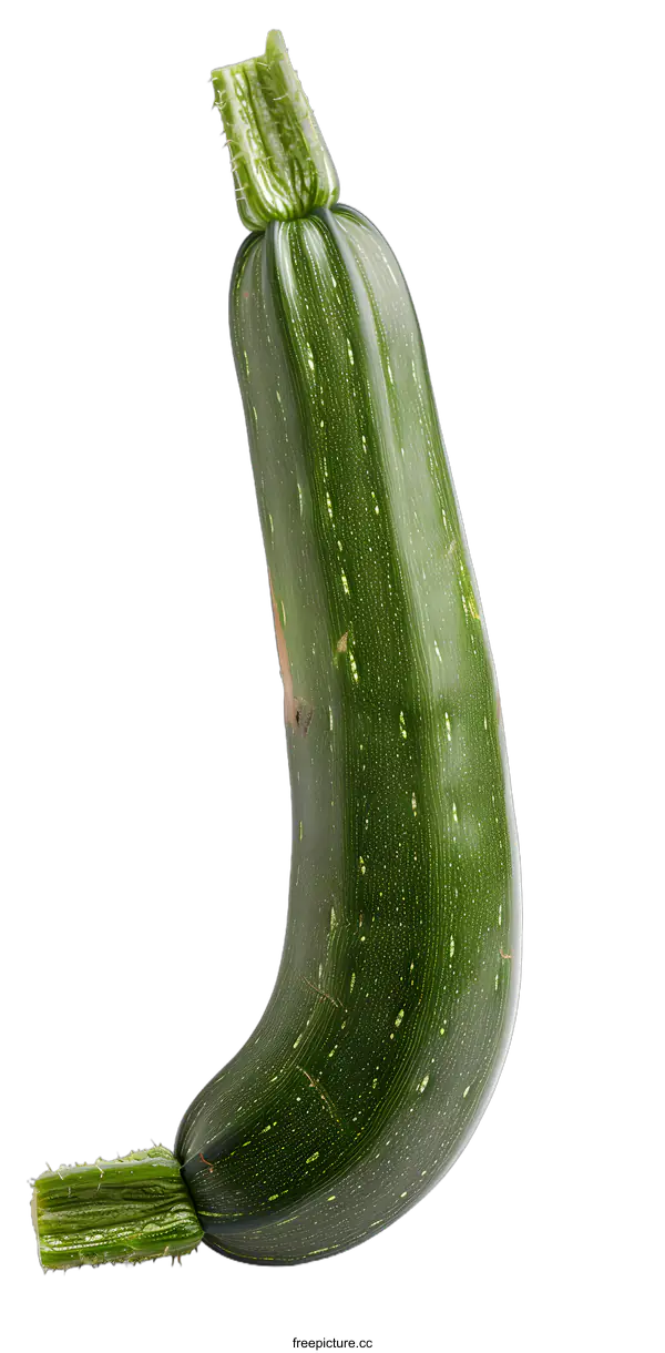 [Transparent Background PNG]Green Zucchini Vegetable Isolated On White Background