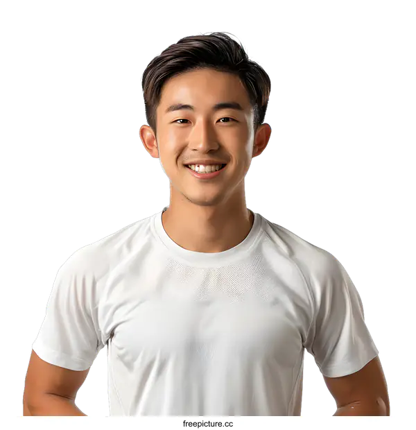 [Transparent Background PNG]Portrait of a young Asian man smiling