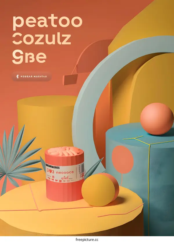 Abstract 3D Geometric Shapes with Cylinders and Spheres