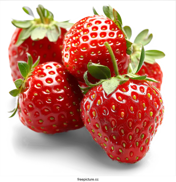 [Transparent Background PNG]A close-up image of ripe strawberries