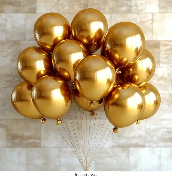 Golden Balloons Bunch Celebration Decoration