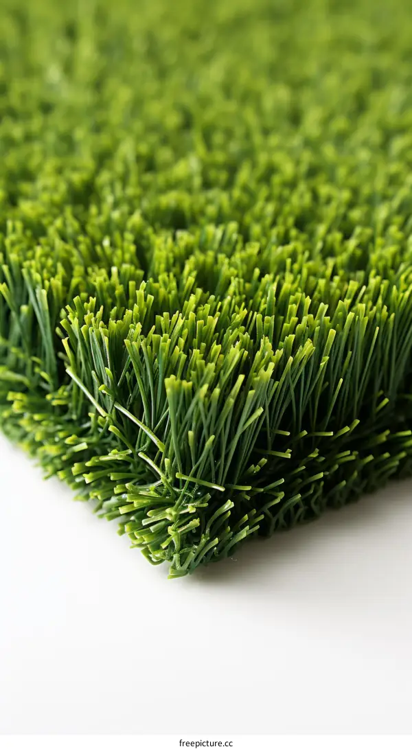 Close-up of green artificial grass texture
