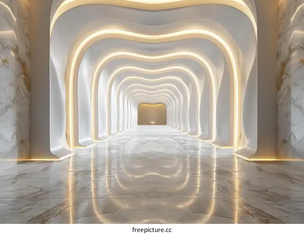 Modern Architectural Corridor with Elegant Curves