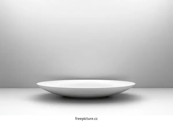 Empty White Dish on Minimalist Display