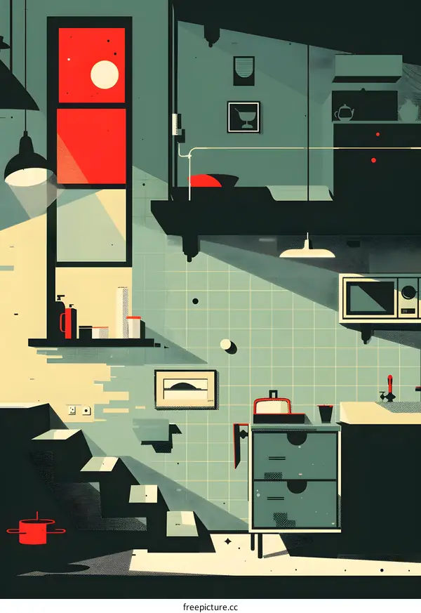 Kitchen Interior Illustration With Modern Design