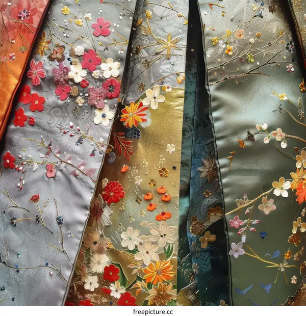 obi with floral embroidery