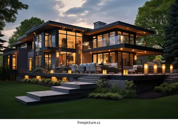 Modern House with Swimming Pool and Terrace