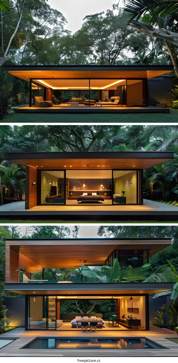 Modern Minimalist House with Pool and Jungle Views