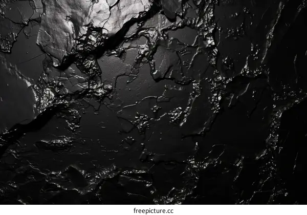 Black painted cracked surface