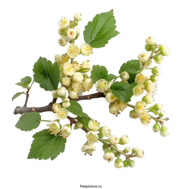 [Transparent Background PNG]A branch of a flowering currant