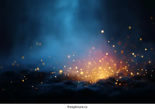 Sparkling Dark Night Abstract Background