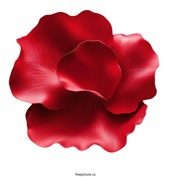 [Transparent Background PNG]Close-up of Red Rose Petals Illustration