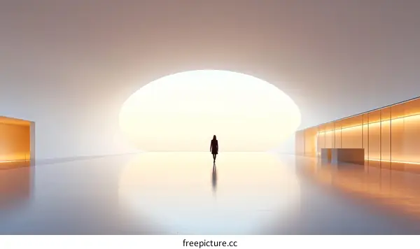 Modern Architecture Interior Design with a Woman