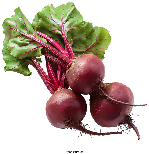 [Transparent Background PNG]Fresh beetroots with leaves