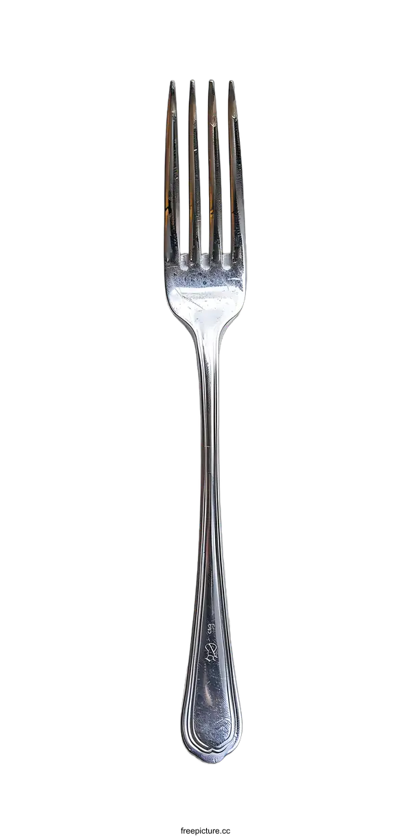 [Transparent Background PNG]Silver Fork On White Background