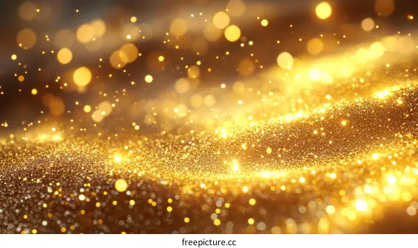 Golden Glitter Background with Sparkling Lights