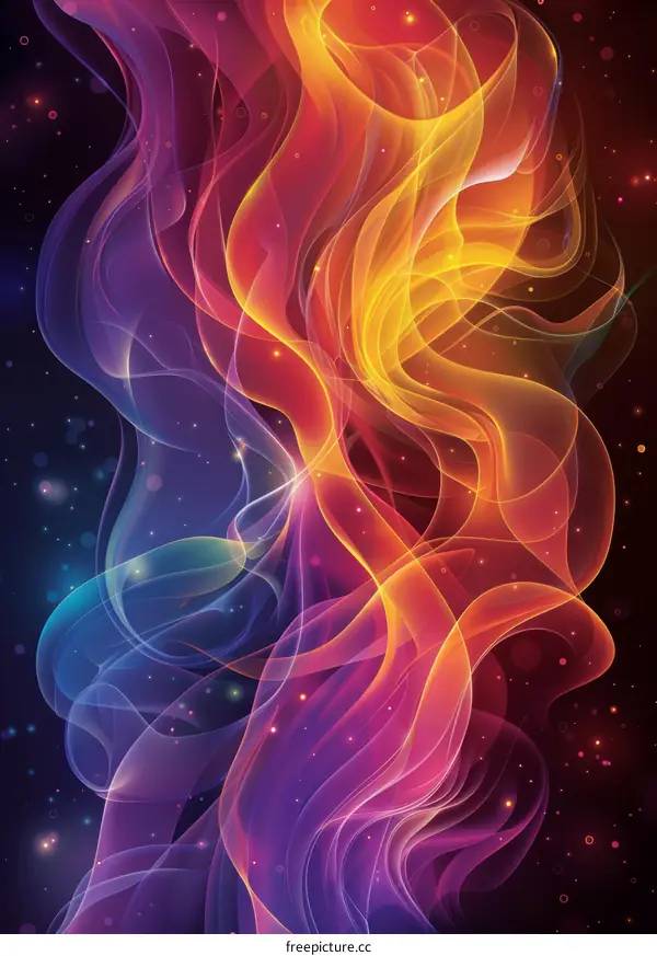 Abstract Colorful Flowing Lines Art