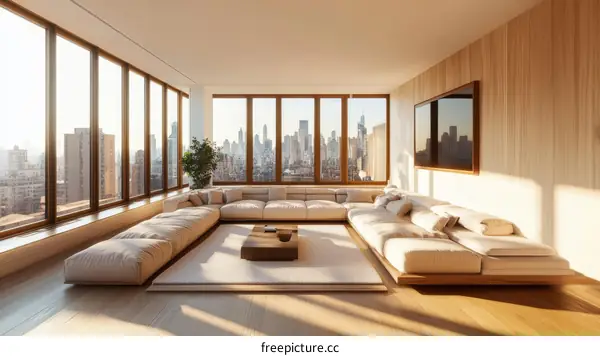 Modern Minimalist City Apartment Living Room