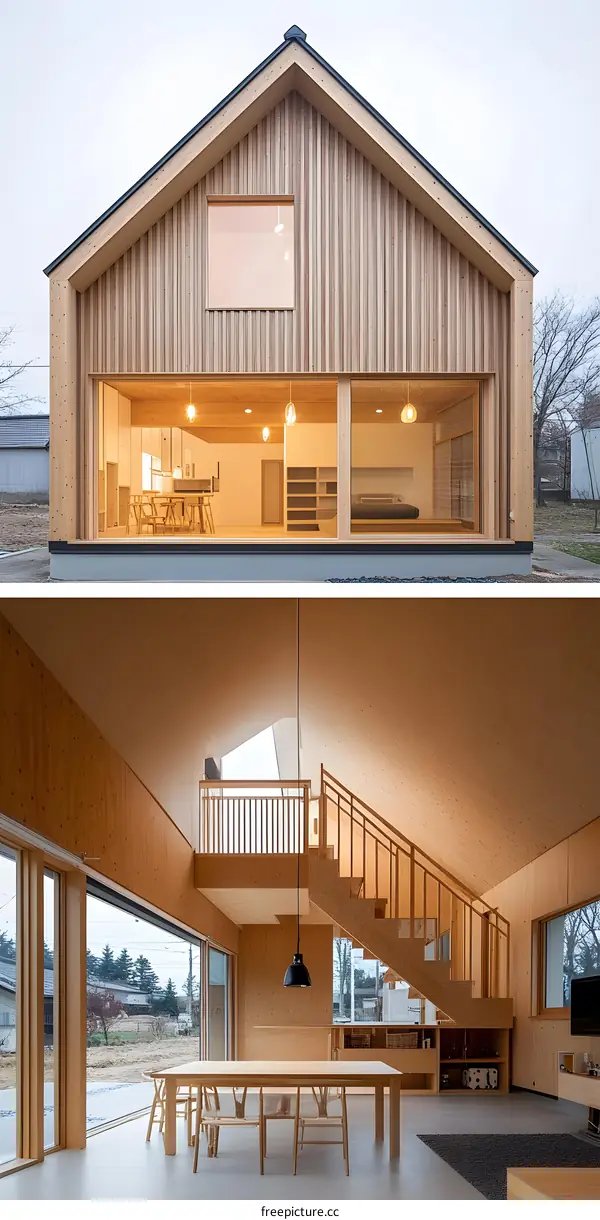 Modern Wooden House with Open Concept Design