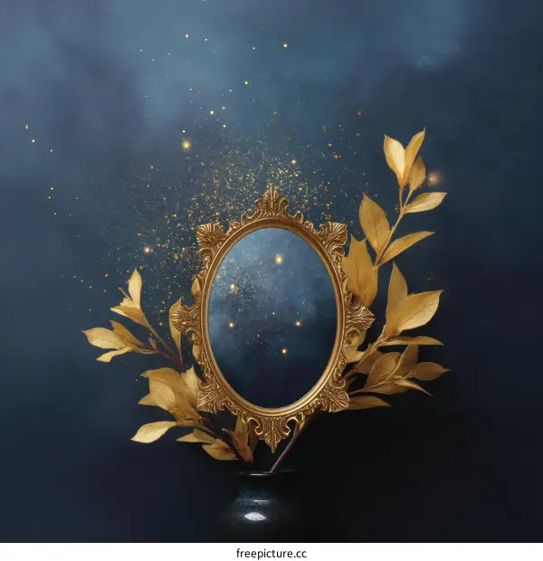 Golden Mirror Reflecting the Stars Enchanted Night