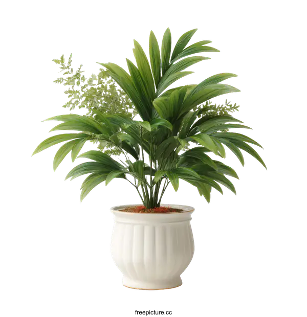 [Transparent Background PNG]Potted Plant with Decorative Leaves