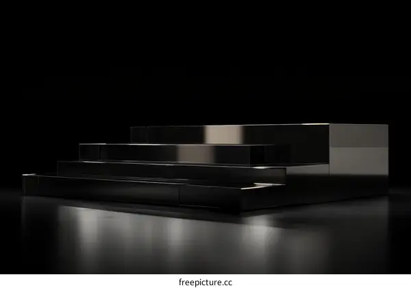 Modern Abstract Black Steps Display Platform