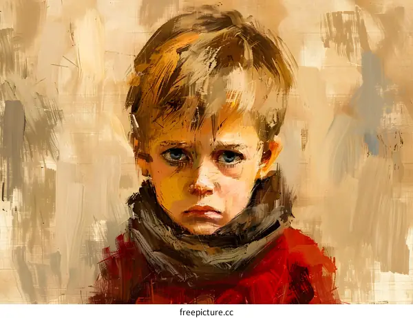 Portrait of a boy with blue eyes