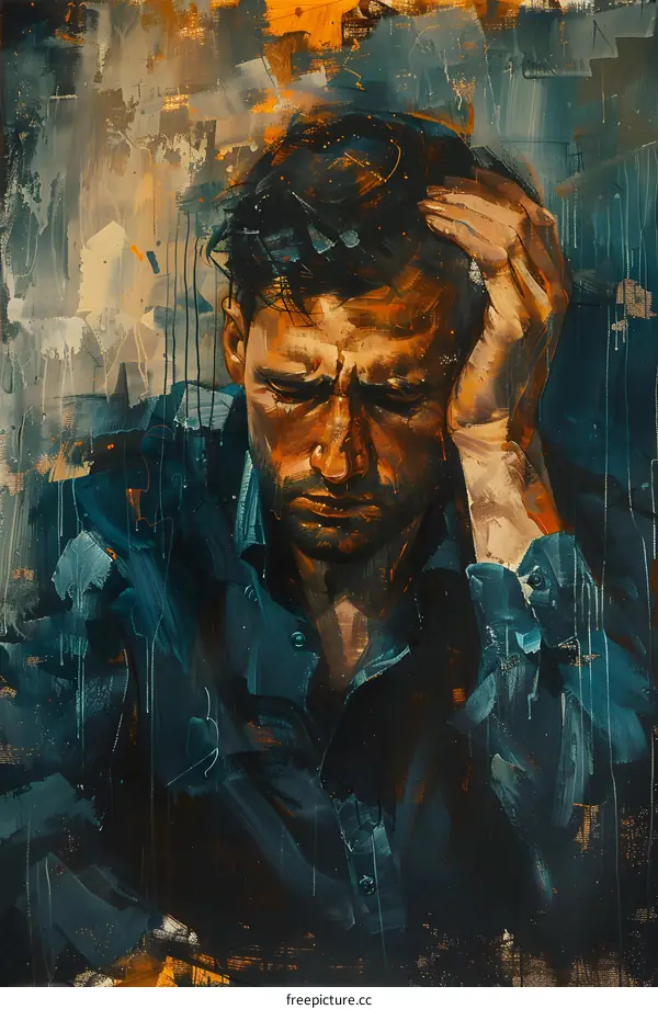 A man holding his head in his hand, looking very upset