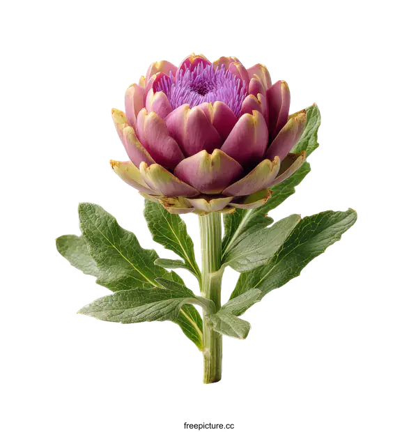 [Transparent Background PNG]Close up of a Purple Artichoke