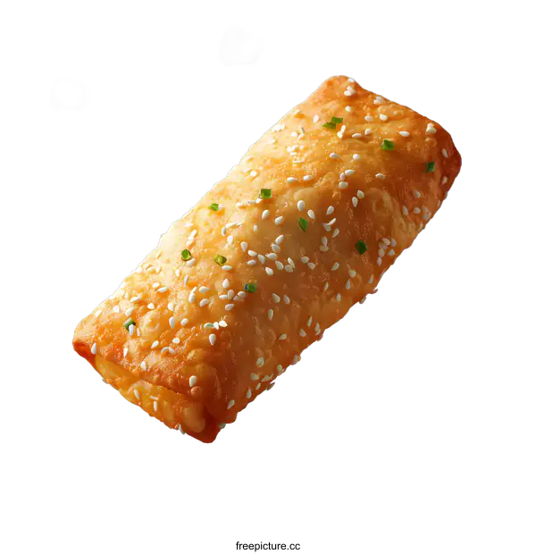[Transparent Background PNG]Crispy Sesame Spring Roll with Green Onions