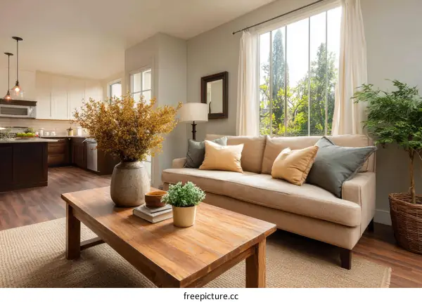 Cozy Modern Living Room with Natural Light